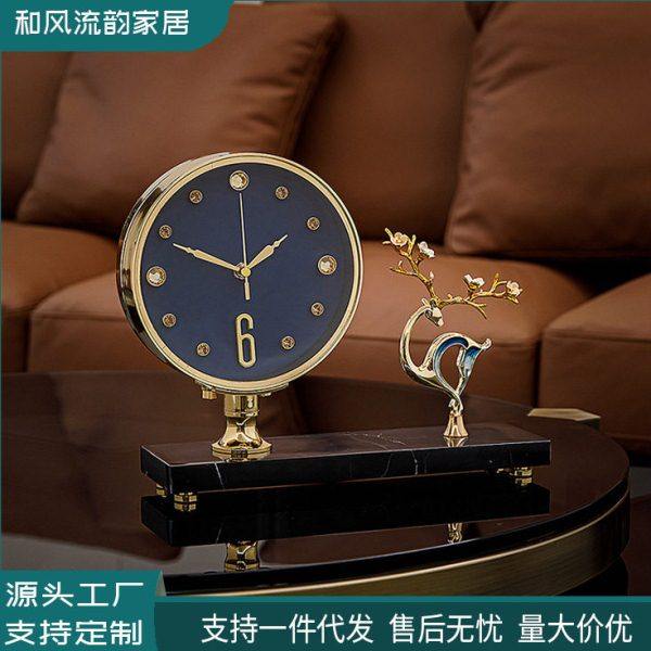 欧式时尚轻奢座钟客厅家用座钟现简约创意台式时钟摆件桌面台钟,家居饰品,立钟/落地钟,淘宝优惠券,粉丝福利购,淘宝优惠卷