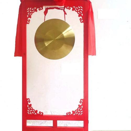 敲锣带架40公分60cm锣打鼓镲一套金色铜锣架子配花窗开业活动道具