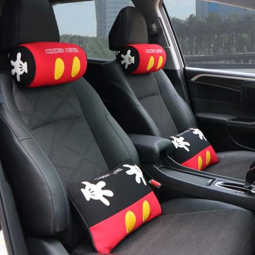 汽车头枕护颈枕腰靠车内一对可爱卡通座椅脖子靠枕车用头靠颈枕