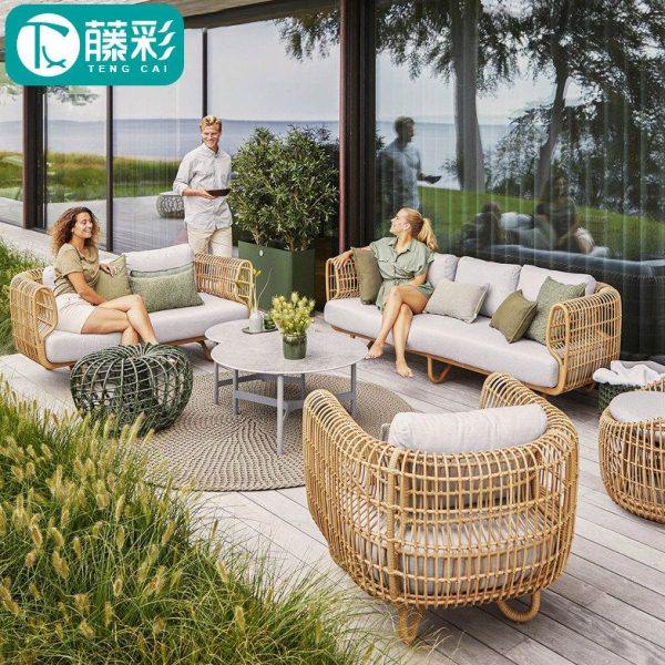 户外沙发藤编民宿休闲东南亚酒店露台室外露天庭院花园藤沙发组合,住宅家具,户外沙发,淘宝优惠券,粉丝福利购,淘宝优惠卷