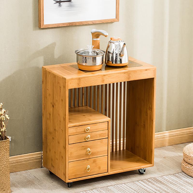 沙发边小茶几泡茶桌边柜s实木家用茶台烧水壶茶水架可移动边几角