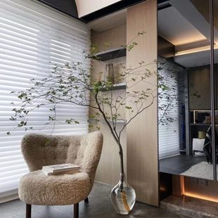 简约现代南天竹吊钟马醉木水培小口大肚玻璃花瓶落地桌面装饰摆件