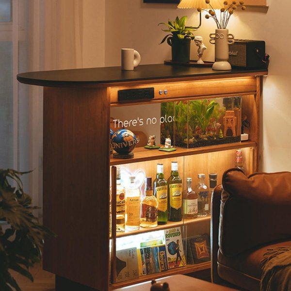 尽欢岛台家用樱桃实木岩板隔断小吧台客厅收纳柜酒柜餐边柜储物柜,住宅家具,岛台,淘宝优惠券,粉丝福利购,淘宝优惠卷