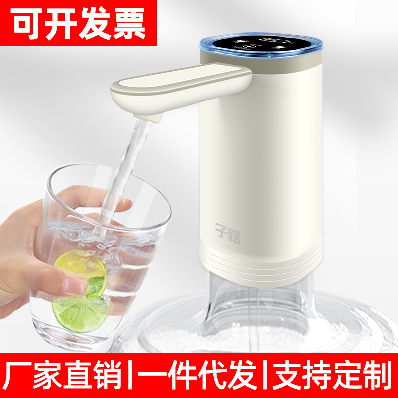 桶装水抽水器电动压水器饮水机自动上水器智能触屏定量双水泵批发