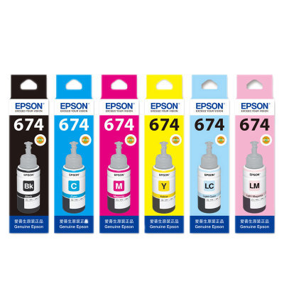 爱普生674原装墨水L801 L805 L1800 L850 L810打印机连供6色墨水