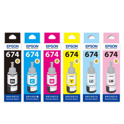 爱普生674原装墨水L801 L805 L1800 L850 L810打印机连供6色墨水