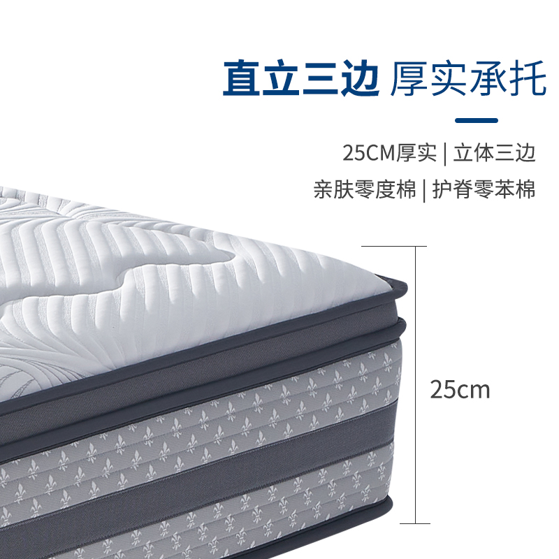 亲肤裸感零压记忆棉弹簧床垫成人家用加厚冰丝提花静音席梦思定制