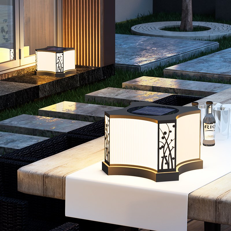 太阳能柱头灯别墅室外门柱装饰大门柱子庭院围墙不锈钢防水户外灯