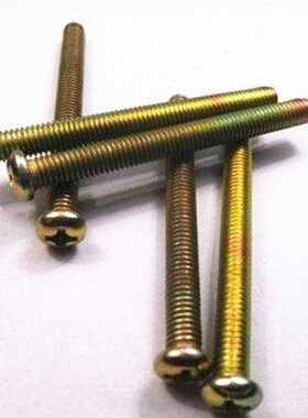 6MM粗细十字盘头螺丝 十字圆头螺栓GB818 M6x8--M6x130度白 黄色