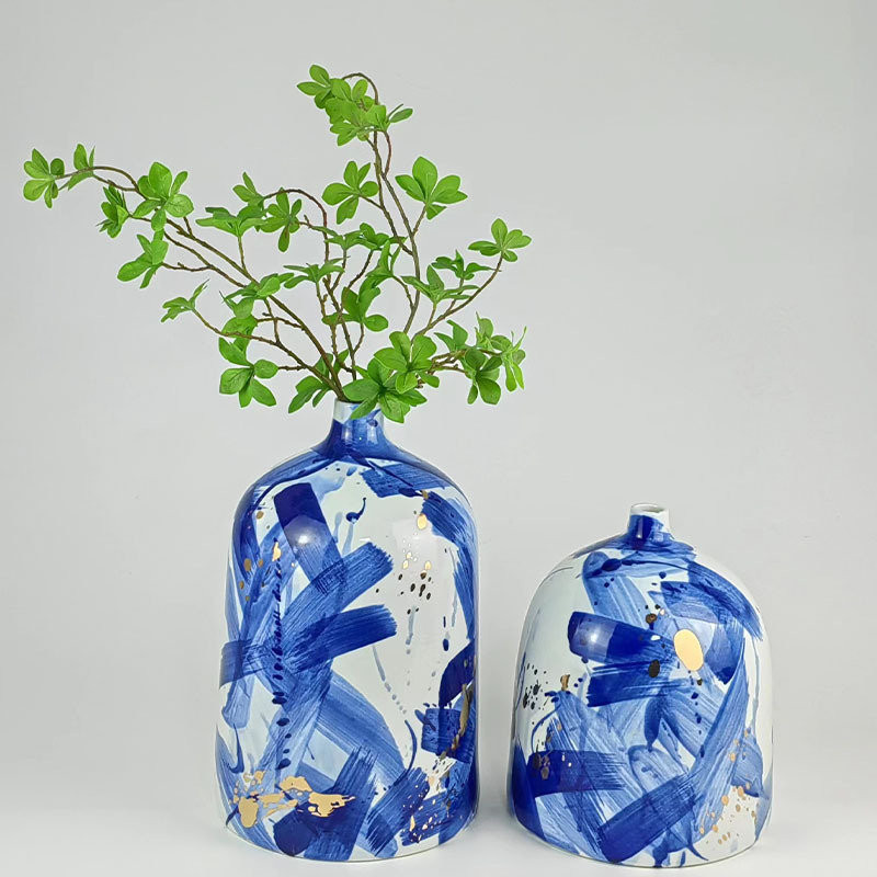 创意陶瓷花瓶新中式复古青花瓷瓶家用客厅装饰插花瓷器美式摆件