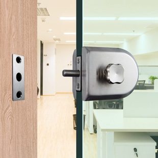 坚宜佳304不绣钢玻璃门插销地锁单双门无框玻璃门地插销锁C1B02