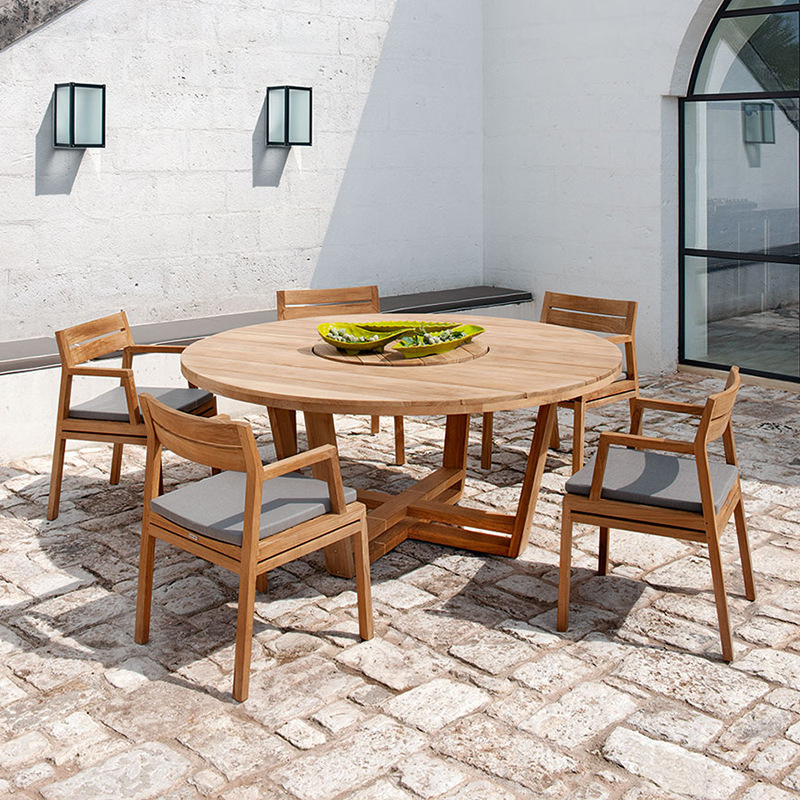 做旧户外实木餐桌椅柚木露天高端别墅庭院北欧简约阳光房家具