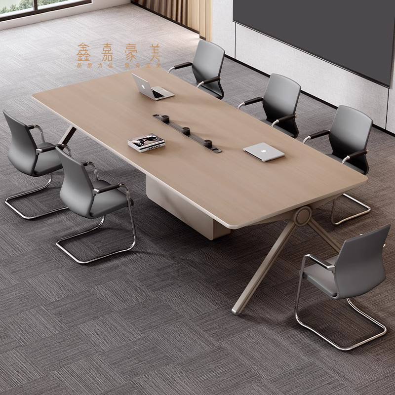 会议桌椅组合简约现代会议室桌大型开会高档轻奢烤漆洽谈长桌条桌