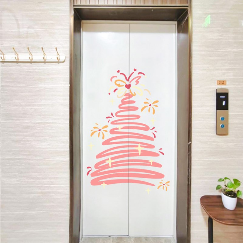 春日序章客厅氛围感好物电梯入户门口装饰电梯贴纸高级感玻璃贴画