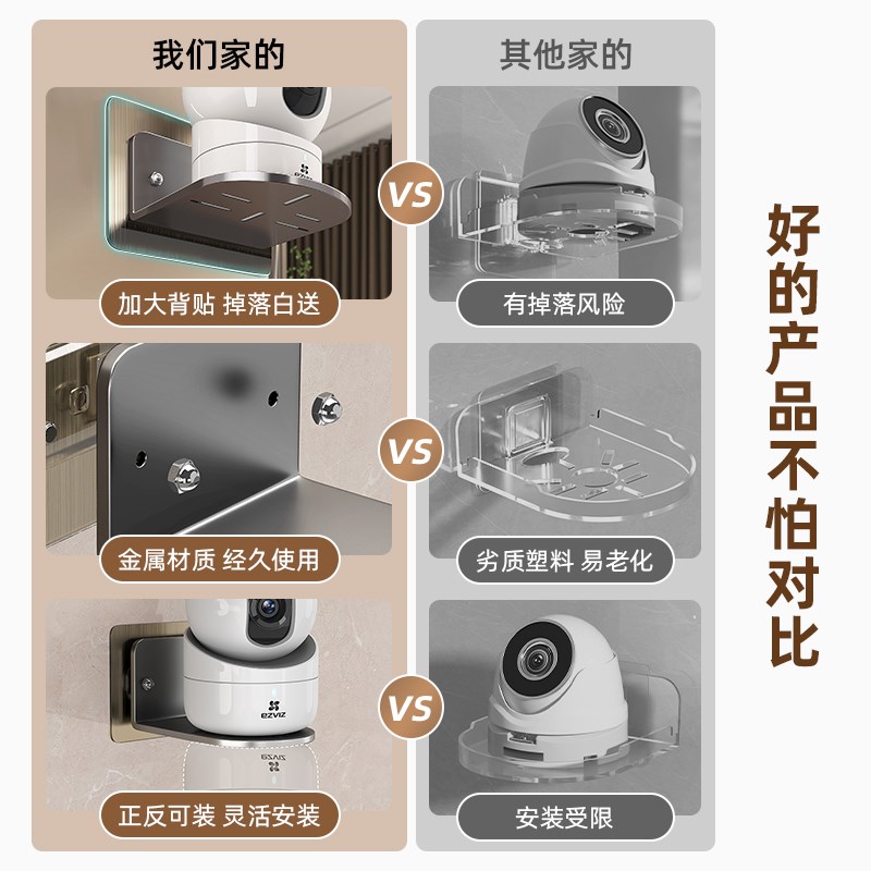 摄像头支架免打孔室内监控固定神器室外壁挂墙上路由器收纳置物架