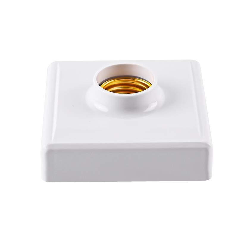 家用灯座明暗装螺口防水灯头LED节能灯泡插头座带开关E27E14底座