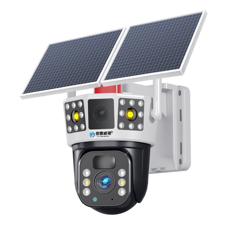 太阳能摄像头监控器户外360度无死角手机远程无需网络室外4G夜视