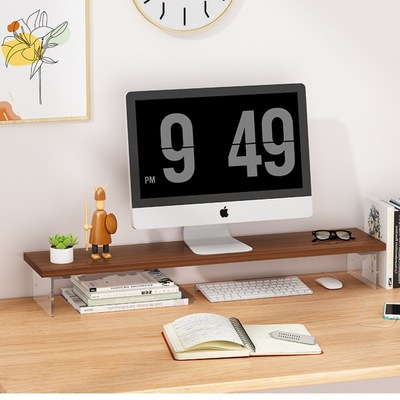 悬浮增高架亚克力办公桌面显示器抬高台式电脑屏幕垫高收纳置物架