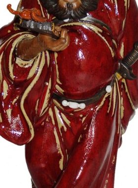 引福钟馗陶瓷工艺石湾公仔吉祥中式红袍家居玄关办公室客厅摆件