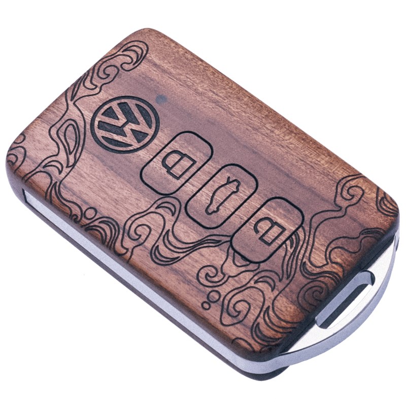 于新款大众ID4X斯柯达改装木质大众ID4NX钥匙壳非钥匙套钥匙扣