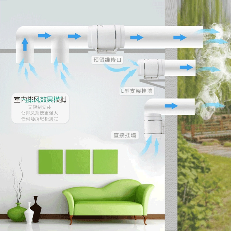 家用厨房排油烟电机老式吸油烟机增压G抽烟改装增强管道抽风机强