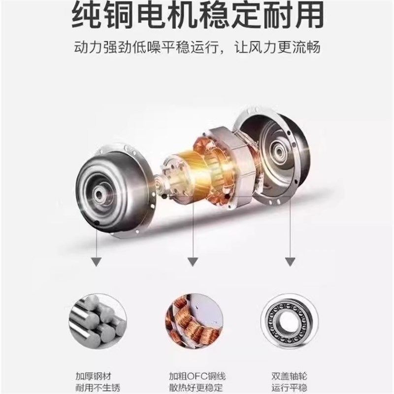 家用小旋风厨扇风扇创意卫生间小风扇无刷电机小身材W节能一体神
