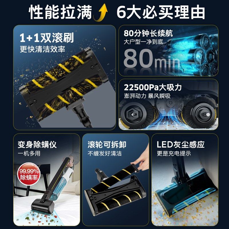 卡赫吸尘器家用大吸力手持强力除螨大功率地毯沙R发吸尘机VCS5