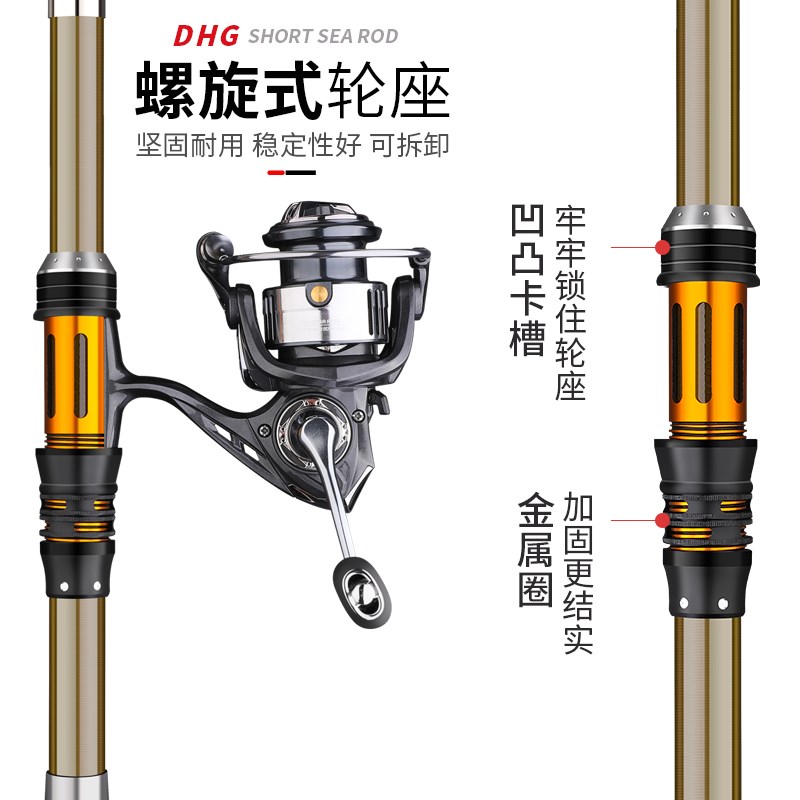 迷你小海竿远投超短节抛竿全套A钓鱼竿超硬小海杆钢笔裸竿路亚甩