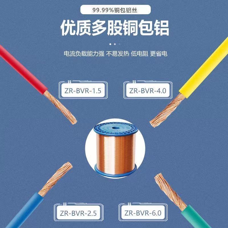 国标BVR多股软芯电线家用1.0/1.5/2.5/4/6平阻燃电源线家用软电线