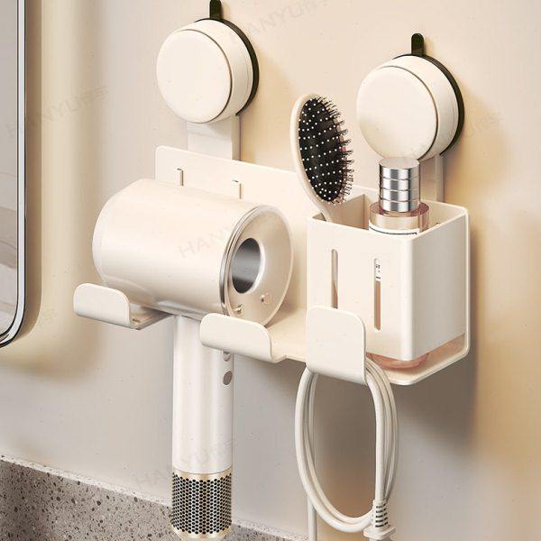 奶白吸盘吹风机置物架太空铝免打孔卫生间电吹风筒支架浴室挂架子,家庭/个人清洁工具,吹风机置物架,淘宝优惠券,粉丝福利购,淘宝优惠卷