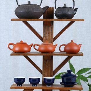 博古架实木中式桌面墙壁置物架茶具茶杯展示架多宝阁茶壶架摆件