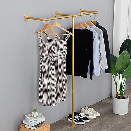 服装店展示架收纳架陈列架落地式上墙侧挂中岛铁艺水管挂衣架