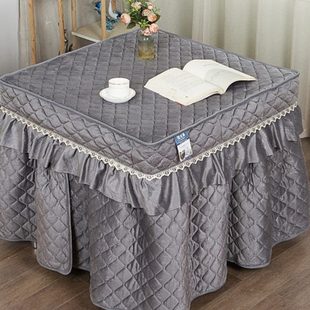 意大利绒烤火罩加厚电取暖桌套家用烤火桌子罩套正方形电炉套裙摆