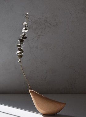 象有形/实木日式鸟形现代抽象造型花插  干花花器 玄关桌面摆件