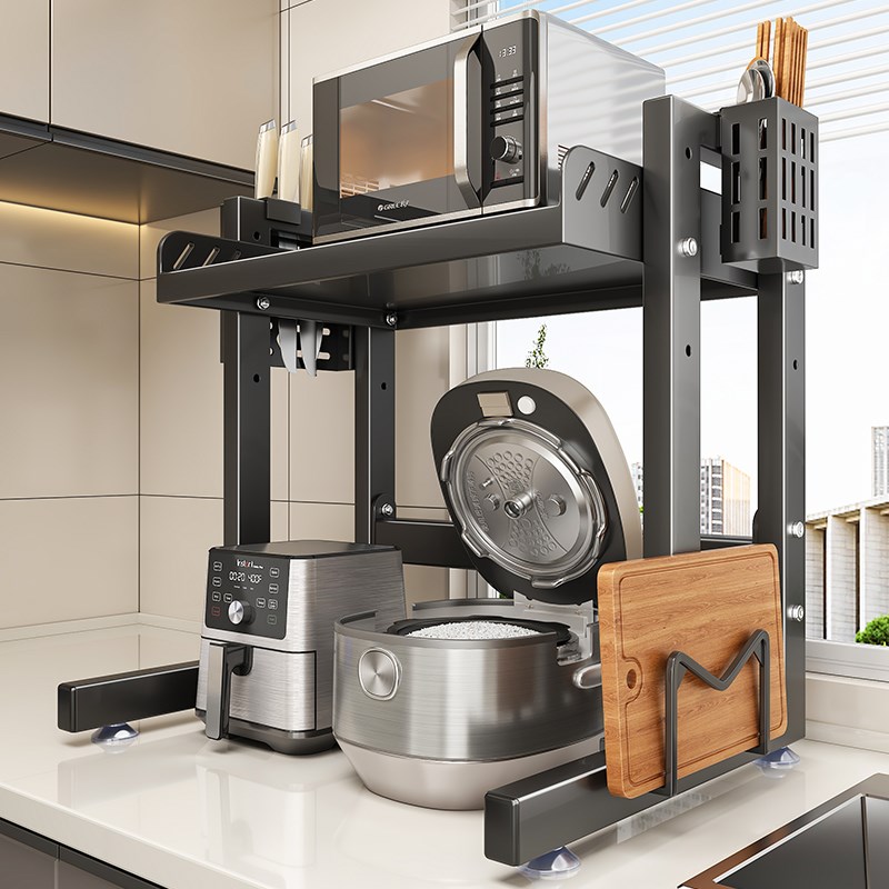 厨房置物架台面多功能微波炉电饭煲一F体支架电器烤箱家用收纳架