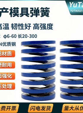 蓝色弹簧模具压簧冲压模日标矩形蓝色扁弹簧6-35-60耐高温长300