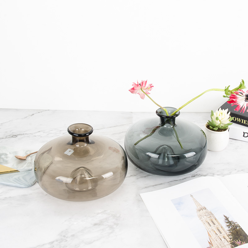 现代简约客厅家居摆件餐桌插花y花器 创K意水培玻璃容器手工玻璃