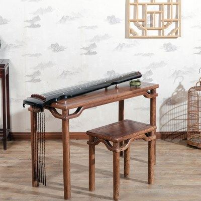 经典明式榆木古琴桌凳罗锅霸王杖擦生漆榫卯一体实木桌扬州古琴,乐器/吉他/钢琴/配件,古琴,淘宝优惠券,粉丝福利购,淘宝优惠卷