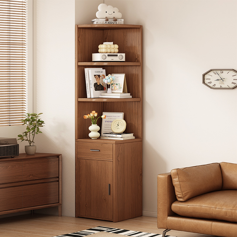 实木角柜转角柜拐角柜子客厅三角书柜收纳储物柜简约家用落地书架