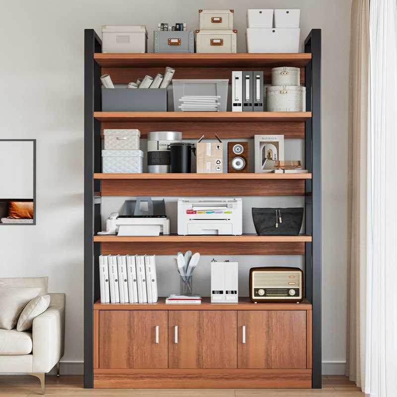 书架落地置物架铁艺家用多层收纳储物架钢制书柜客厅柜子展示柜