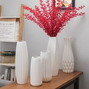 红果花瓶宽口发财果花瓶电视柜前台摆件大陶瓷花瓶花器简约可装水