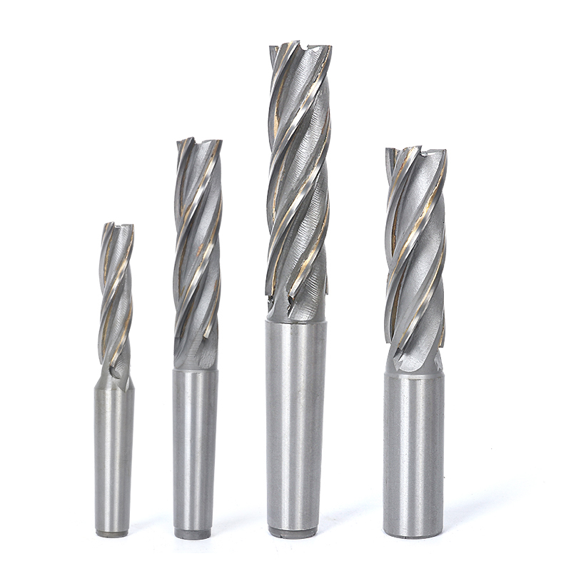 镶硬质合金螺旋铣刀加长刃钨钢立铣刀直柄锥柄4刃 30 32 40 * 200