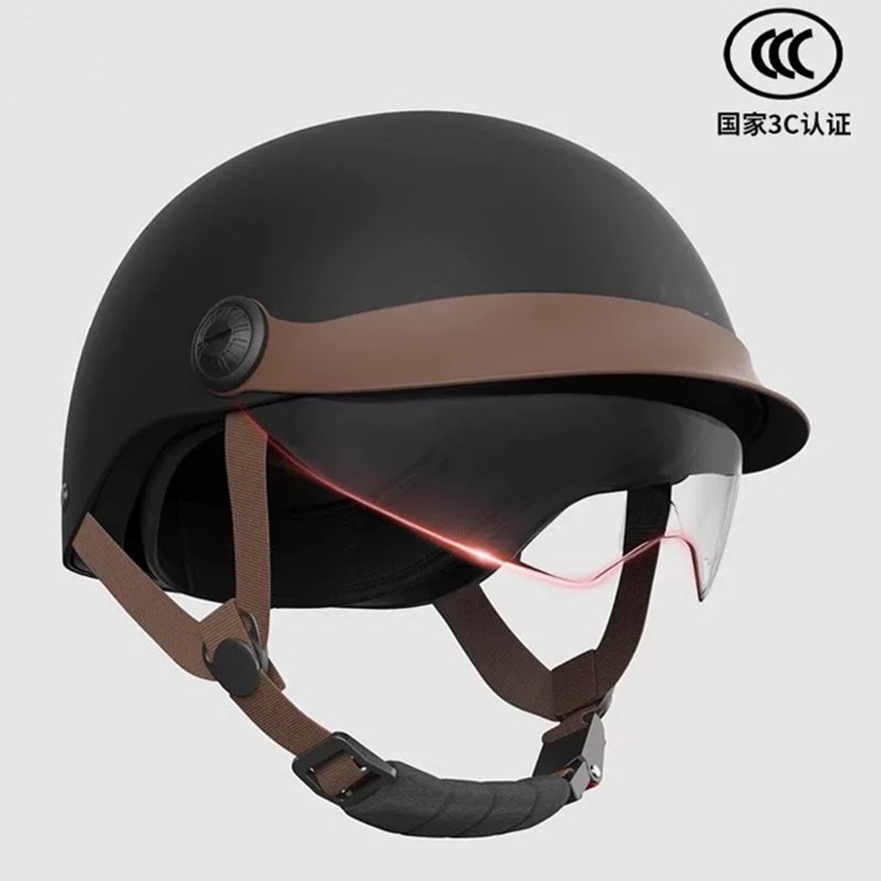 新国标3C认证电动摩托车头盔男女士夏季K复古半盔四季透气轻便头