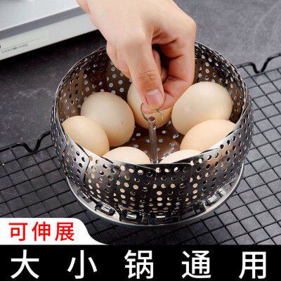 蒸笼家用厨房多功能不锈钢伸缩蒸盘折叠电饭煲蒸架蒸屉厨房