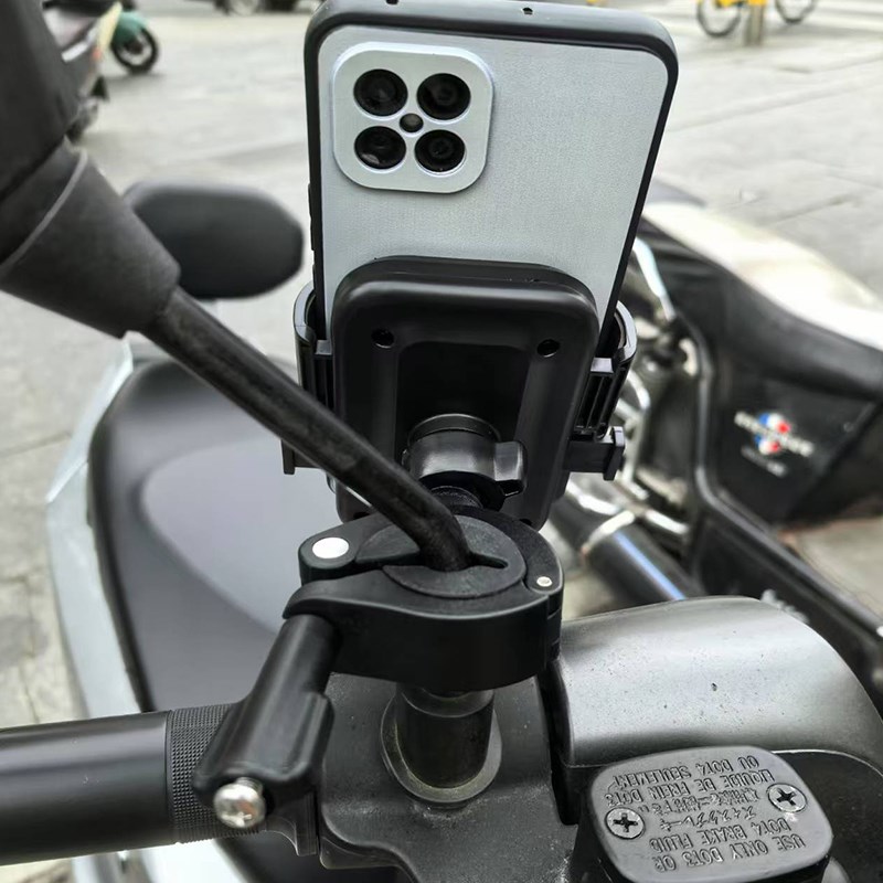 电动车手机支架免拆后视镜款折叠屏大摄像头可拍摄防震导航手机夹