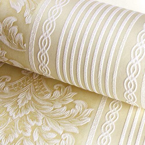 3D加厚浮雕无纺布墙纸现代简约欧式条纹素色宾馆酒店商铺工程壁纸