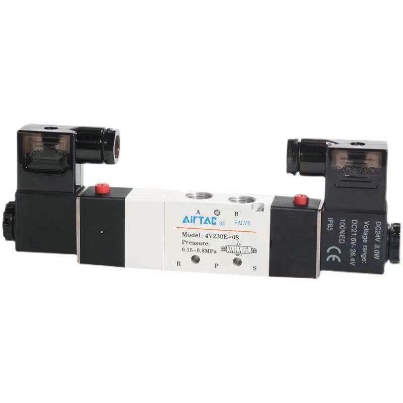 原装亚德客双头电磁阀4V220-08B/DC24V气动阀4V230C-08B/DC24V