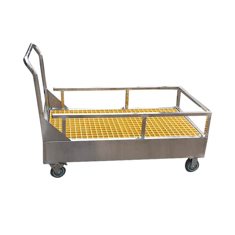 钢制防泄漏托盘移动式化学实验室盛漏平台油桶搬运车拖车