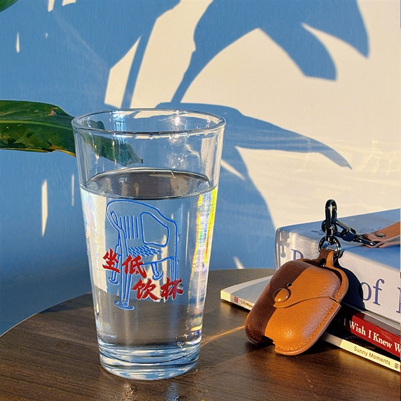 【今晚车你返去】粤语原创文案玻璃啤酒杯家用品脱杯X扎啤杯威士