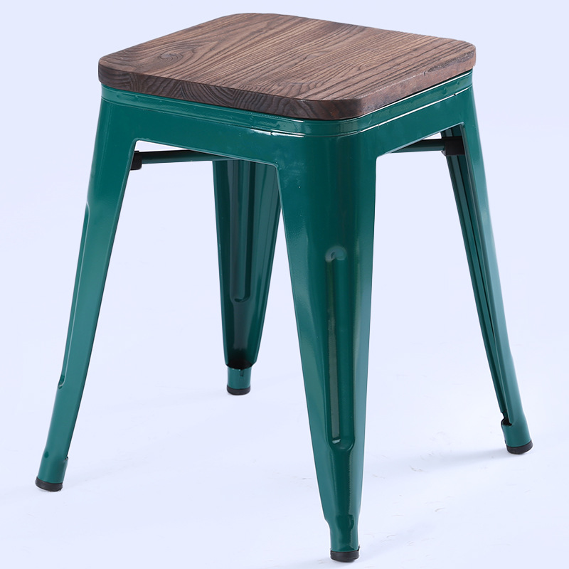 铁艺凳子时尚复古木制金属休闲椅简约咖啡酒吧椅子火锅店铁皮凳子